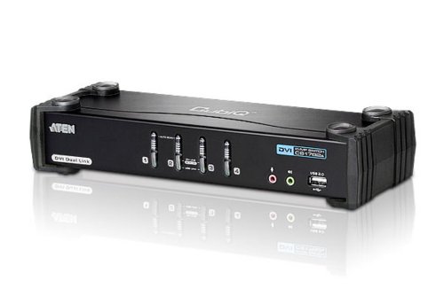 Aten CubiQ CS1784A 4-fach KVM Umschalter (DVI, USB 2.0, 2.1 Audio)