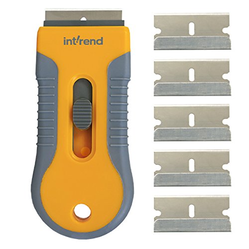 int!rend Premium Ceranfeldschaber mit 6 Klingen - verbesserte Schutzfunktion zur sicheren und einfachen Reinigung von Cerankochfeld | Version 2018