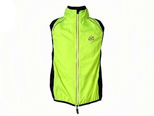 HYSENM Weste Radweste Windweste Jacke Tour de France ärmellos wasserdicht atmungsaktiv für Fahrrad MTB, Gelb XXL