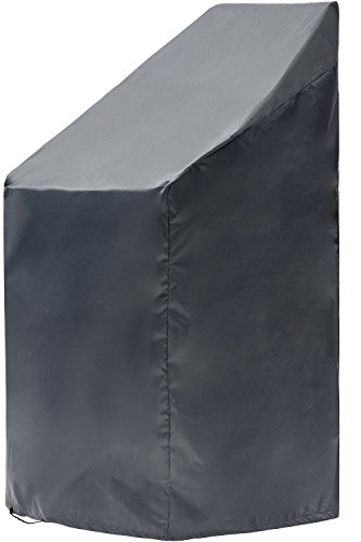 Chefarone Gartenstuhl Abdeckung - wasserabweisende Schutzhülle für Stapelstühle - 250D Polyester - winterfest durch Zugkordel - inkl. Aufbewahrungstasche