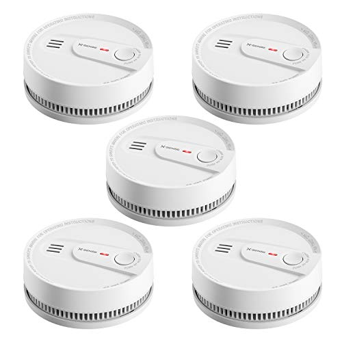 10-Jahres-Rauchmelder ohne Fehlalarm, 5er Set, drahtlose Installation, X-Sense Rauchmelder 10 Jahre Batterie, Verbesserter Brandmelder, TÜV EN14604 Zertifiziert, SD2LOAX (5 Stück)