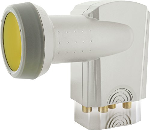 SCHWAIGER -364- Quad LNB mit Sun Protect, 4-fach, digital ,4 Teilnehmer, extrem hitzebeständige LNB Kappe, Einsatz mit Satellitenschüssel, multifeed-tauglich mit Wetterschutz und vergoldeten Kontakten