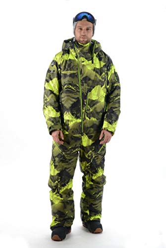 Stayer Snowboard-Jumpsuit Unisex Herren Damen Freeride Skianzug Schneeanzug Winteranzug Winter-Overall Wasserdicht Camouflage Grün (S)