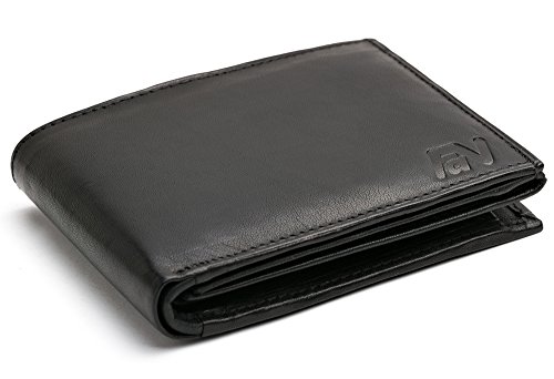 Fa.Volmer  Schwarze Herren Ledergeldbörse aus echtem Leder Querformat Portemonnaie Geldbeutel #SQ90