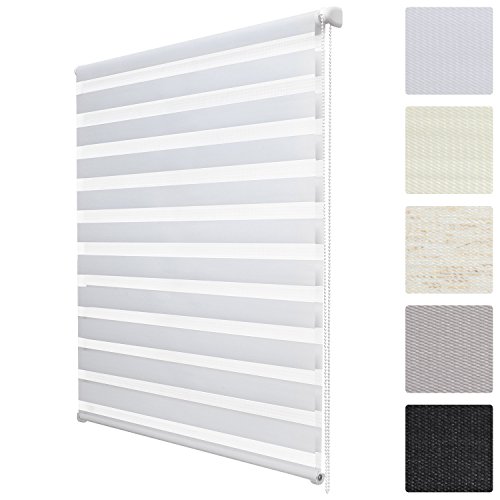 Sol Royal SolDecor DL2 Doppelrollo Klemmfix ohne Bohren 80x150cm Weiß Fenster Vario Duo Rollo + Klemmträger