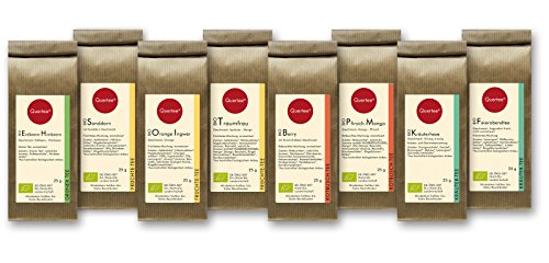 Tee Geschenkset Probierset Biotee Quertee Nr. 2 - 8 x 25g Bio Tee - Tee Probierset - Tee Geschenk
