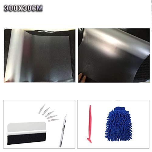 sfesnid Autofolie selbstklebend Auto-Aufkleber DIY + Folierungs-Werkzeug-Set blasenfrei Lackschutzfolie für Auto & Motorrad, Laptops, Handys (Transparent Matt, 30CM*300CM)