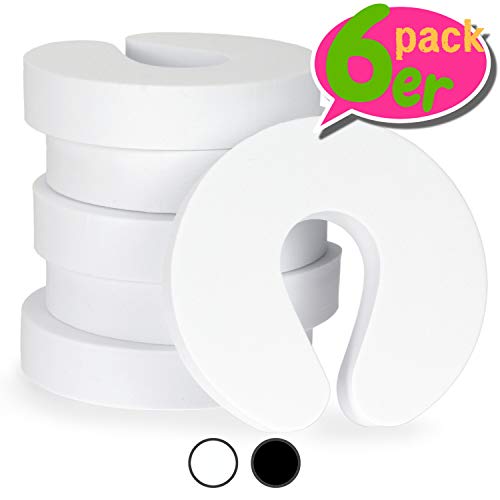 JANEYO - 6 x Schaumstoff Türstopper, Doorstop Finger Klemmschutz Baby Kindersicherung für Türen (weiß)