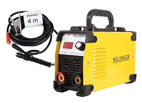 WELDINGER Elektroden - Schweißinverter E 181 eco mit 4m Kabeln 180A bis 4mm Elektroden Schweißgerät