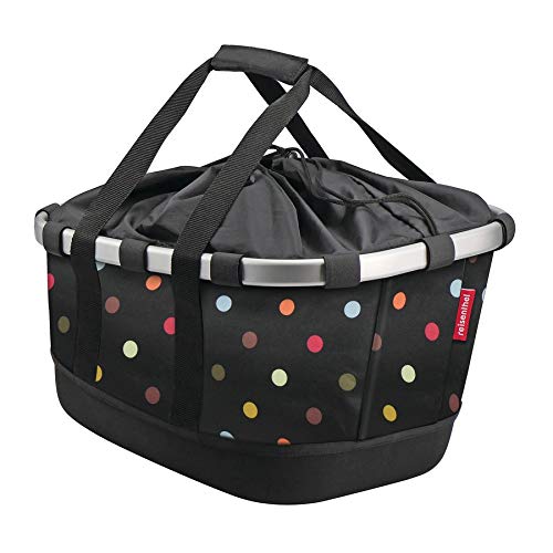 KlickFix Unisex - Erwachsene Bikebasket GT Fahrradkorb, Dots, Maße: 33 x 27 x 42 cm