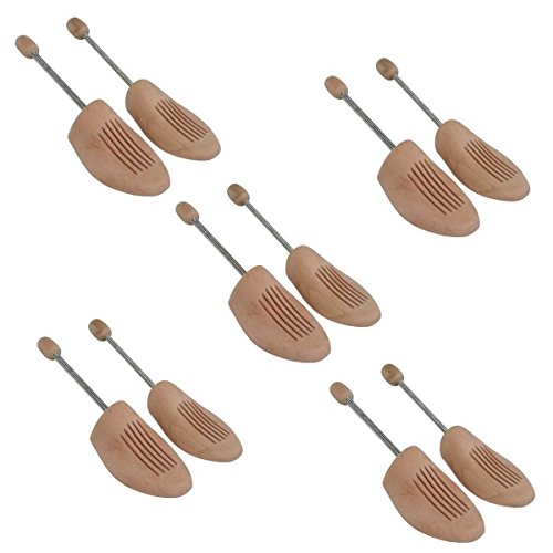 5 Paar Holz Spiralfeder Schuhspanner AUS HOCHWERTIGEM HOLZ Echtholz NEU Herren / Damen