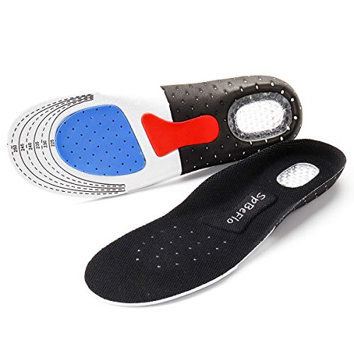 SpBeFlo Gel Einlegesohlen Fersensporn, Gelsohlen Schuheinlagen Schweißfüße gegen Druckschmerz für Alltag Sport Outdoor, 1 Paar, 36-50 (Größe L für 41-46)