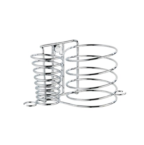 Wenko 20648100 Haartrocknerhalter und Glätteisenhalter Milano - mit Kabelhalter, zur Wandmontage, Stahl, 21 x 11.5 x 12 cm, Chrom