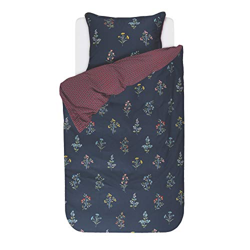 PiP Studio Bettwäsche Wonderland Dunkelblau Blumen Perkal 135 cm x 200 cm