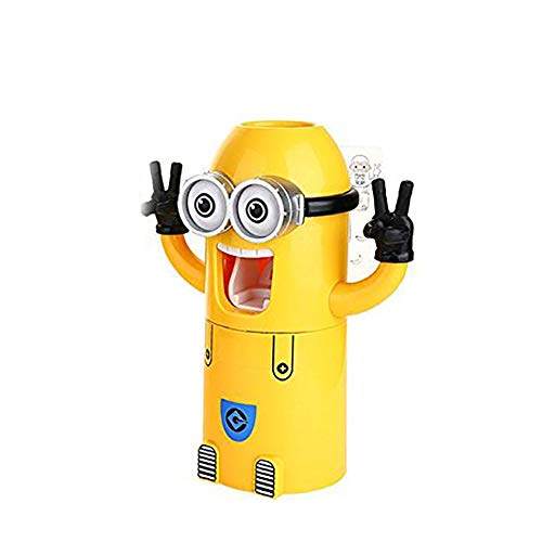 Ndier Nette Minions Entwurf Waschset Zahnbürstenhalter automatische Zahnpastaspender mit Pinsel Cup Gelb |One Eye Home dekor