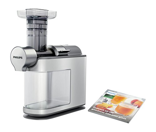 Philips HR1945/80 Slow Juicer (200 W, Entsafter für kaltes Pressen, maximale Nährstoffextraktion) weiß