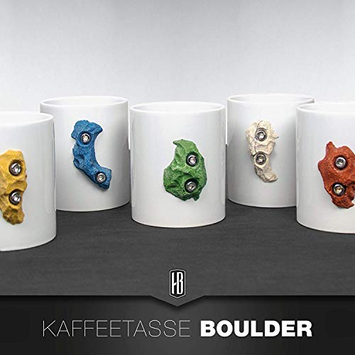 Kaffeetasse mit Boulderstein Klettergriff aus dem Klettersport