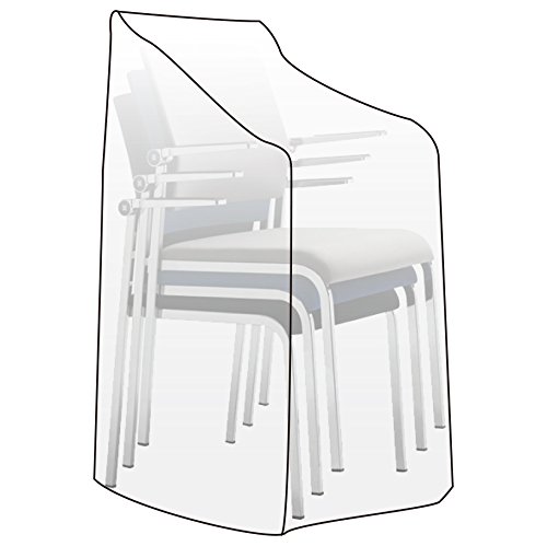 WOLTU Schutzhülle Schutzhaube für Gartenstuhl Gartenmöbel Abdeckplane Abdeckhaube Gewebeplane Abdeckung 68x96x110/150cm transparent GZ1198tp