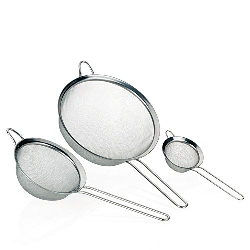 Kela 11074 Küchensieb-Set, 3-teilig, 8/14/20 cm Durchmesser, Edelstahl, Profi