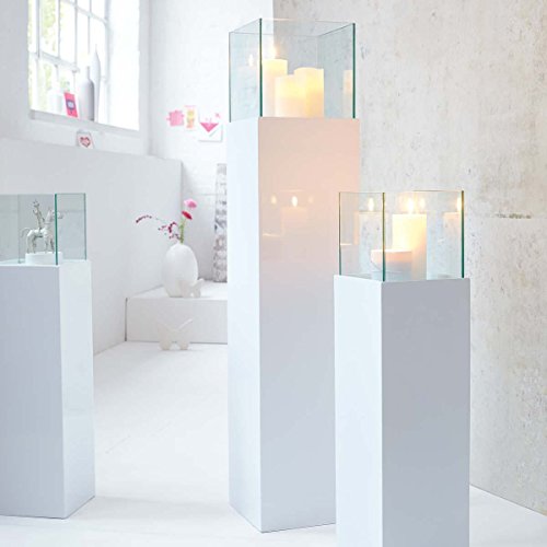 Windlicht-Säule hochglänzend outdoor Glas Kunstoff-Alluminium-Verbund