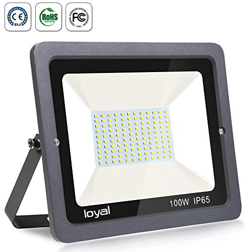 100W LED Strahler Außen loyal LED Scheiwerfer 10500LM Superhell Fluter,IP66 wasserdicht Industriestrahler,Kühles Weiß Flutlicht-Strahler,Außen-Leuchte Flutlicht-Strahler für Außenbereich