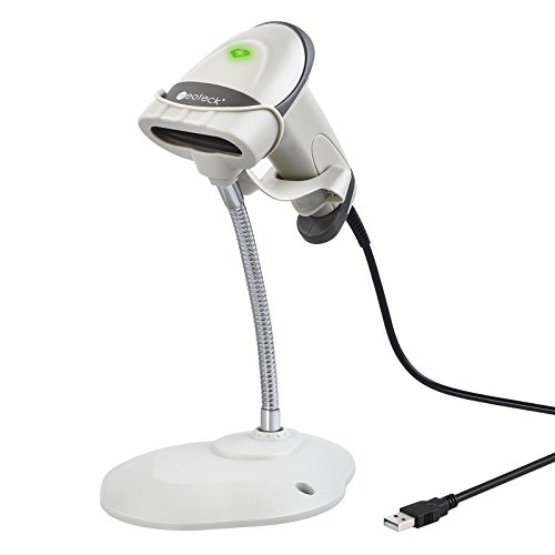 Neoteck Barcode Scanner USB Automatisch Barcodescanner Handscanner mit verstellbarer Halterung und bequemem Handgriff POS Laser Scanner Kompatibel mit Mac Win10 Win7 Win8.1 iOS7 Linux usw - Grau