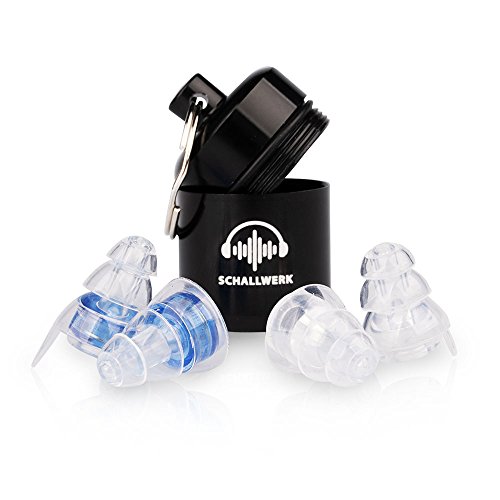 SCHALLWERK – 23 dB Music+ Gehörschutz Ohrstöpsel – Dämpft Lärm & Erhält Tonqualität – Ideal Für Musik, Festivals, Arbeiten – 2 Zusätzliche Stöpsel Für Kleine Ohren