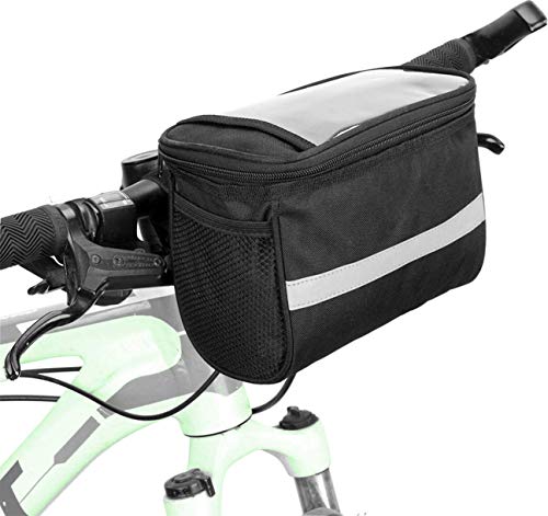 fbeurope Fahrrad Lenkertasche - Wasserdicht - Kühltasche mit Reflektionsstreifen - Handy, Karten oder Navi PVC Fach - Für Ausflüge, Geocaching, Outdoor und Sport