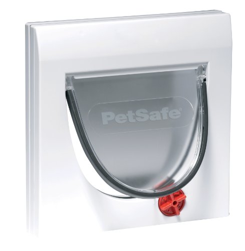 PetSafe Katzenklappe, Staywell Haustierklappe, Freilauftür, 4 Verschlussoptionen, Teleskoprahmen, mit Tunnel, robust, wetterfest, leise, Magnetrahmen, einfache Installation, für Katzen von max. 7 kg