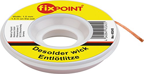 Fixpoint Entlötlitze 1mm zur Entfernung von Lötzinn An Lötstellen 1,5M, 1 Stück, 45245