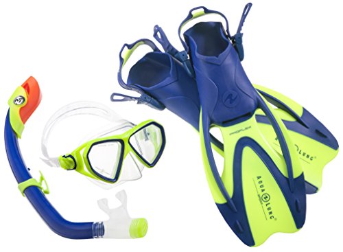 Aqua Lung Sport La Costa Junior Pro Dive Kinder 3er Set (Tauchmaske, Schnorchel & Flossen) inkl. Beutel - 35-39 Blue
