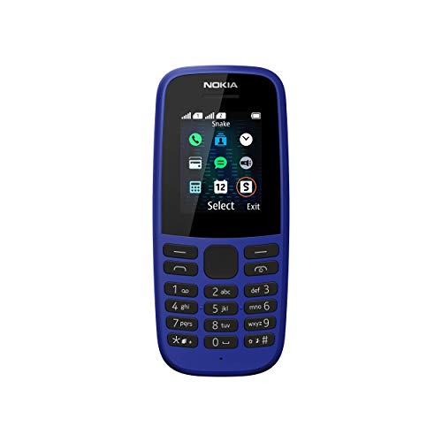 Nokia 105 Mobiltelefon (1, 8 Zoll Farbdisplay, FM Radio, 4 MB ROM, Dual-Sim) Blue, Version 2019