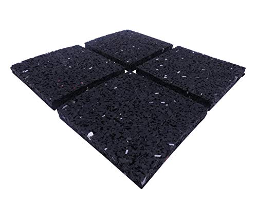 Schwingungsdämpfer Pads für Waschmaschinen Trockner Lautsprecher Gummimatte Unterlage aus Gummigranulat Antirutschmatten Waschmaschinenunterlage Gummipads 4 Stück | Made in Germany