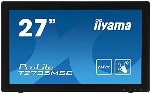 iiyama ProLite T2735MSC-B2 68,6cm (27 Zoll) AMVA+ LED-Monitor Full-HD 10 Punkt Multitouch kapazitiv (VGA, DVI, HDMI (MHL), USB3.0, Webcam, Microfon) schwarz