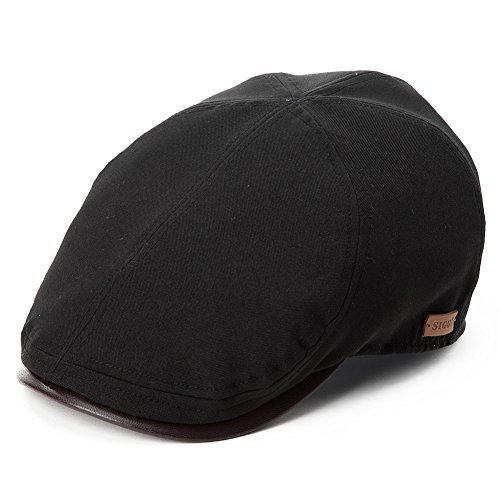 SIGGI Herren Schirmmütze Newsboy Mütze mit PU Visor6-Panel 57-59CM schwarz
