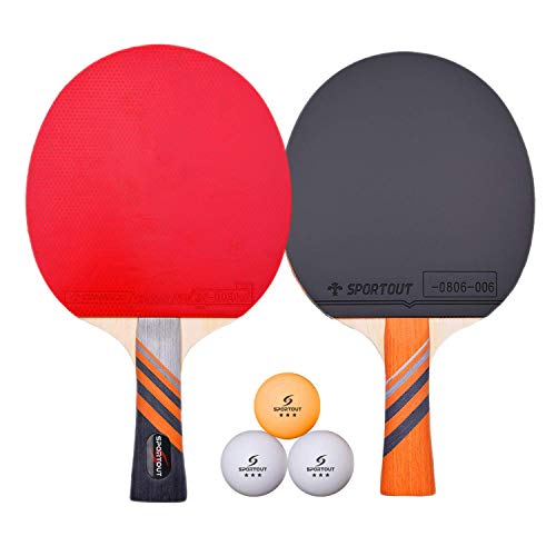 Easy-Room Tischtennisschläger, Tischtennis-Set mit 2 Schlägern und 3 Bällen und Tischtennis-Schläger mit Carry Case(Advanced Play)
