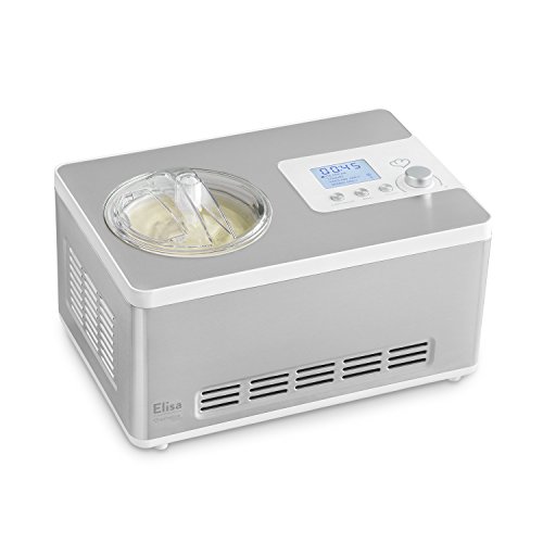 Eismaschine Elisa 2,0 L mit selbstkühlendem Kompressor 180 Watt von Springlane Kitchen (inkl. Joghurtbereiter mit Heizfunktion), Ice-Cream & Joghurt-Maker aus Edelstahl mit Abschaltautomatik, Eisbehälter & LCD Display