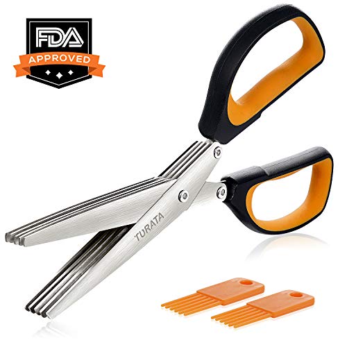 TURATA Multifunktionale Küchenschere Feine Edelstahlschere Scharfe Geflügelschere Haushaltsschere Mehrzweckschere für Fleisch, Walnuß，Fisch, Papier, Flaschenöffner