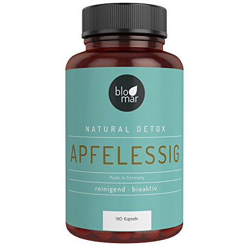 Apfelessig Kapseln - hochdosierte 3-Monatskur natürliches Detox - Premium Produkt Made in Germany - 180 Kapseln