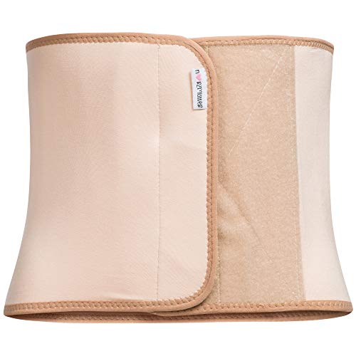 Herzmutter Bauchbinde-Bauchband-Bauchgürtel - nach Geburt-Schwangerschaft-Kaiserschnitt-OP - rückbildungsunterstützend - stufenlos Verstellbarer Klettverschluss - 3100 (M, Beige)