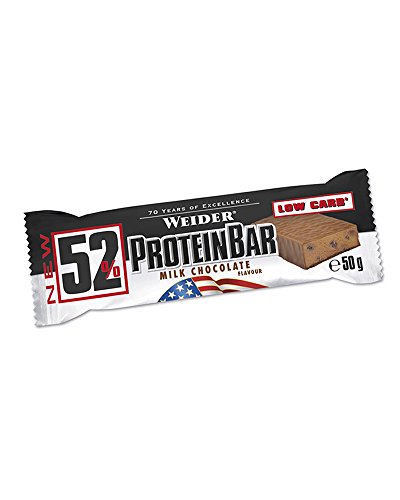 Weider 52% Protein Bar (24x 50g Box), Chocolate/Schokolade, 1er Pack, (1 x 1.2kg)