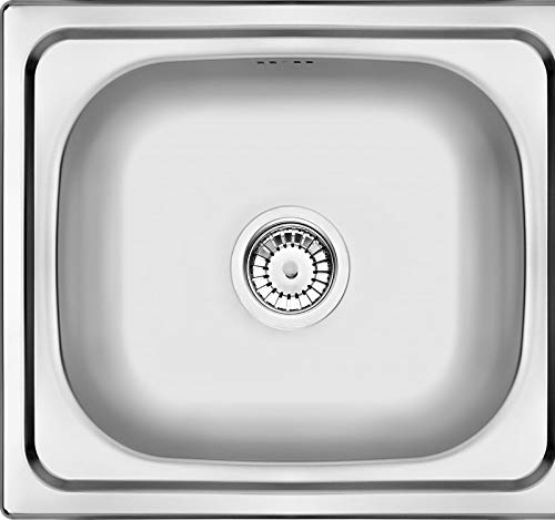 48x43cm Eckedelstahlspüle Aufbauspüle Spülbecken Spüle Küchenspüle + Zubehör 0103