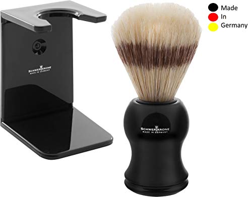 Schwertkrone Rasierpinsel Mit Ständer | Nassrasur | Made In Germany | Naturborste