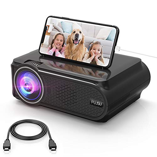 Mini Beamer, tragbarer HD-Heimkino Beamer Unterstützt 1080P Full HD Keystone-Korrektur ± 15°LED-Beamer Kompatibel mit AV VGA USB HDMI