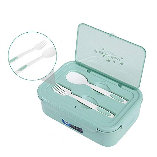 LAKIND Brotdose Lunch-Boxen Kinder, Bento Box Lunchbox mit 3 Fächern und Besteck, Vesperdose Mikrowelle Heizung