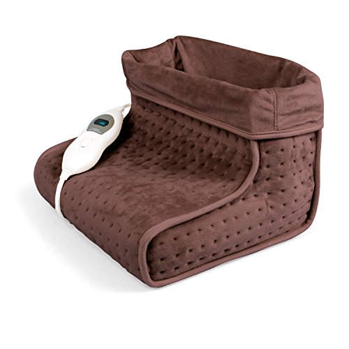 VIDABELLE 12369 Fußwärmer mit 3 Temperaturstufen, Abschaltautomatik, maschinenwaschbar, Wärmeschuh, braun