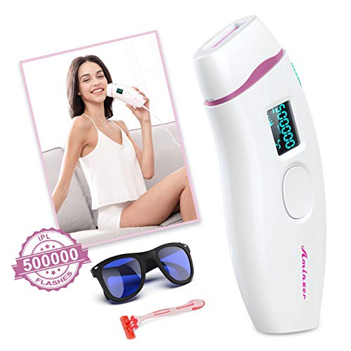 IPL Geräte Haarentfernung, Heimgebrauch Dauerhafte Laser Haarentfernung 500000 Lichtimpulse mit Lichtschutzbrille und Rasierer für Frauen & Männer - Körper, Gesicht, Bikini, Achseln