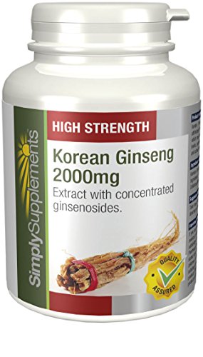 Koreanischer Ginseng 2000mg - 120 Tabletten - Versorgung für bis zu 4 Monaten - für Ausdauer und Energie - Simply Supplements