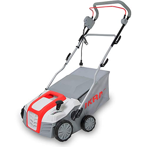 IKRA Elektro Vertikutierer Rasenlüfter IEVL 1840 Fangkorb 55l Arbeitsbreite 40cm Arbeitstiefe einstellbar 1.800W