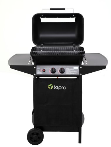 Tepro Lavasteingasgrill Irvine - Grillwagen mit Rollen, Schwarz